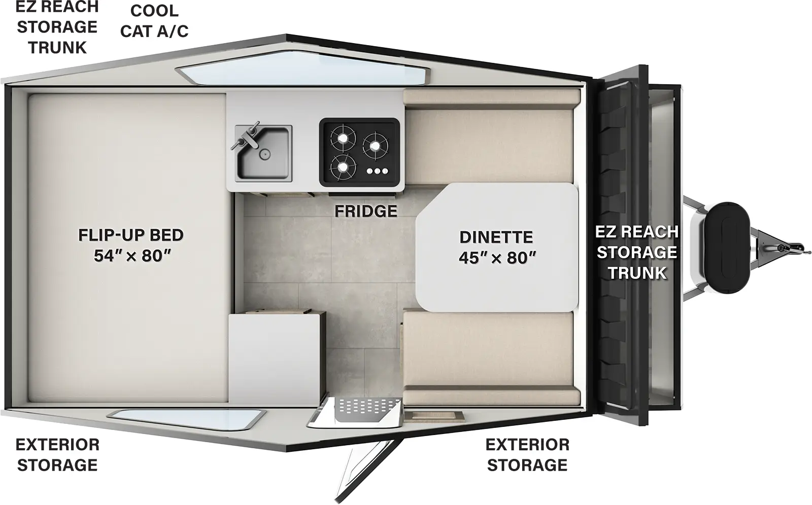 The Rockwood Hard Side Pop-Up Campers A122S features include: hard sides.